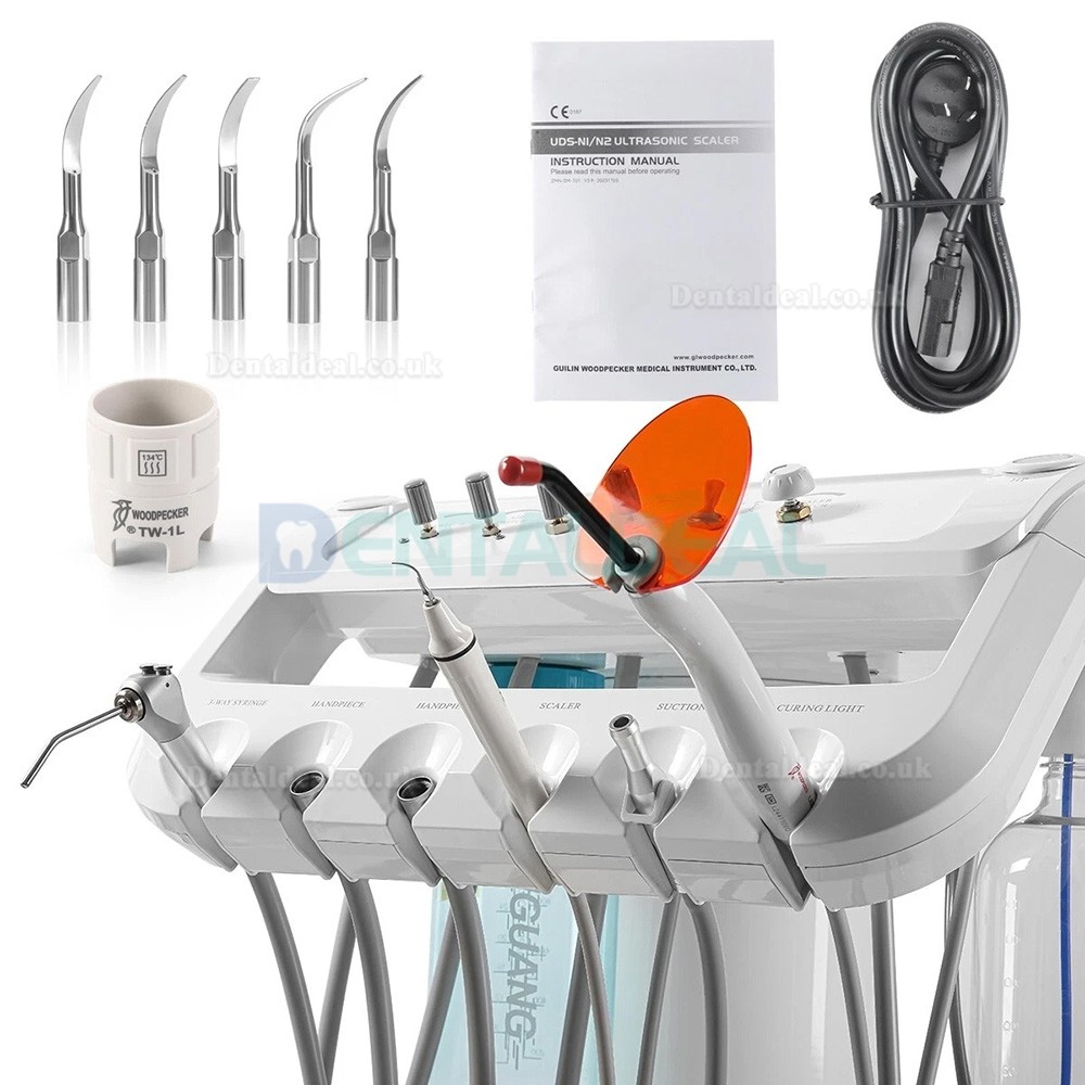 B033 Portable Mobile Dental Delivery Trolley Cart Unit with Compressor, Scaler & Curing Light